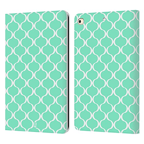 Étui portefeuille en cuir pour iPad 9.7 2017/2018 Head Case Designs Menthe Ogive