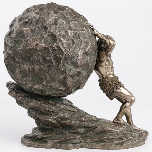 Estatua grande de resina con acabado bronce Sísifo 15.25 pulg miniatura 5