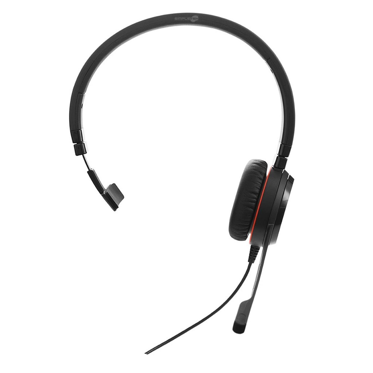 SIMPLETEK - Cuffia Auricolare Mono UC Cablata con Filo Jack 3,5 mm e Microfono da Ufficio USB USB-A 5393-829-309 | Adattatore HSC060 ENC060 e Borsa Protettiva Inclusi