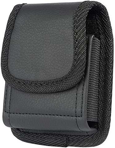 Miniatura 9 de Nakedcellphone - Funda para Motorola RAZR 2025 Flip Phone, color negro, piel vegana vertical trabilla para cinturón, clip de metal, cierre magnético