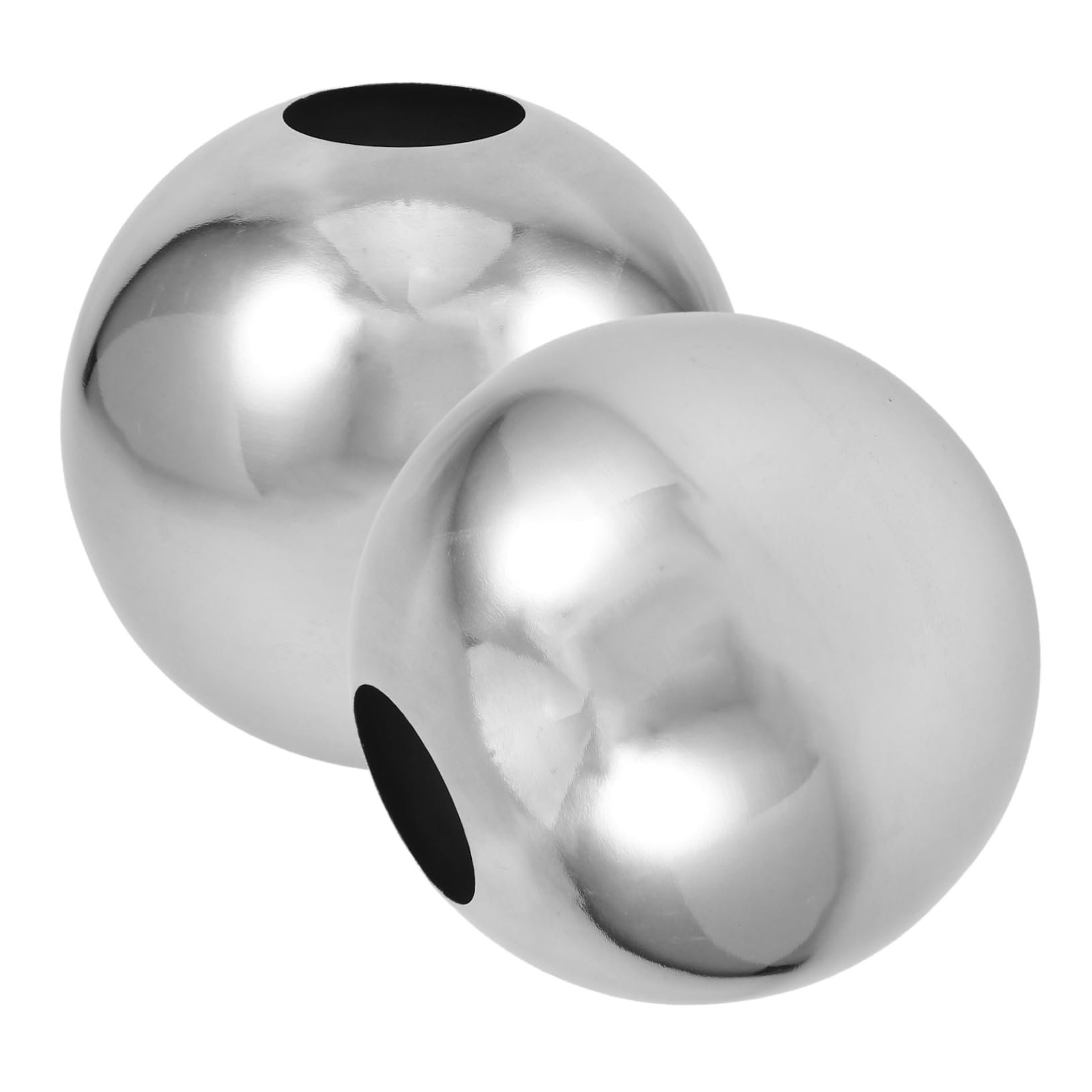 SUPVOX 2pcs Stainless Steel Garden Ball with Holes Reflective Hollow Sphere Ornament for Home Outdoor Decor