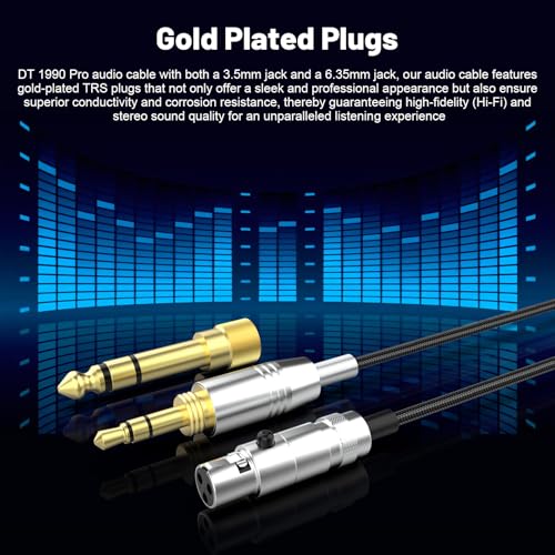 Cable de audio de reemplazo con adaptador 6.35 mm 2 m miniatura 5