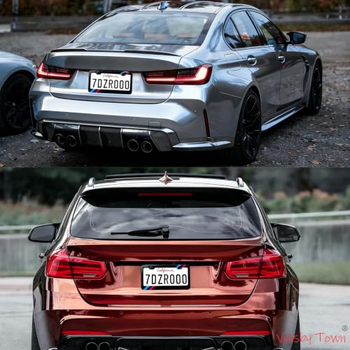 Image of License Plate Frames Cover Compatible with BMW Exterior Accessories | Standard Tricolour(Blue red Gradient) Aluminum Frame, Front and Rear 2 pcs Pack