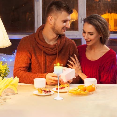 Image of White Votive Candles, 9 Packs Small Unscented 1.5 Inch Diameter Wax Candles for Christmas Valentine's Day Wedding, Party, Table, Holiday & Home Decoration - 8 Hours Burn Time (1.5 inch W x 1.25 inch H)