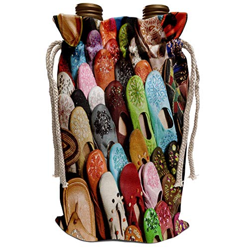 3dRose Danita Delimont - Markets - MOROCCO, Casablanca: Market, Medina, Slipper-AF29 WBI0022 - Walter Bibikow - Wine Bag (wbg_73338_1)