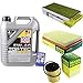 Produktbild QR-PARTS 69343081 Filter Set Inspektionspaket 5 Liter Motoröl Top Tec 4100 5W-40 MANN-FILTER Innenraumfilter Luftfilter Ölfilter