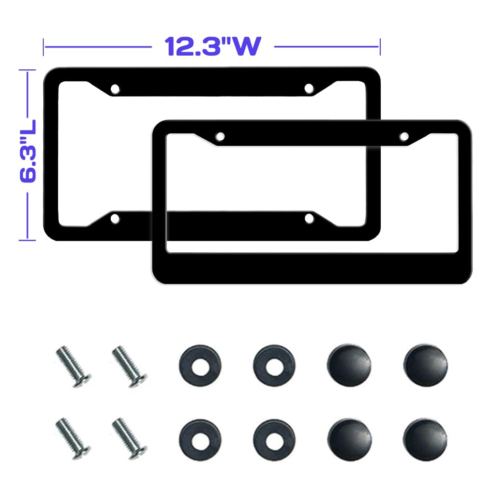 Custom License Plate Frame 2 Hole Personalized License Plate Holder Add Your Text Customized License Plate Cover Design Car Accessory Aluminum Metal Car Tag Frame New Car Decor Gift for Men Women