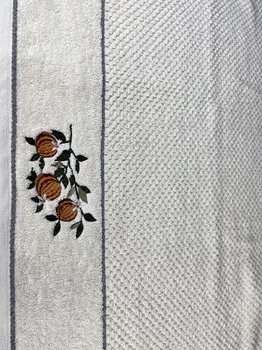 Image of SENSES By Riba Cotton Embroidered Towel Set, 550 GSM Soft & Absorbent, Antimicrobial, Oeko-Tex Certified | Ideal for Home & Gifting, Pack of 4 (2 Bath 27 inchX50 inch + 2 Hand Towels 16 inchX26 inch) - Style 15