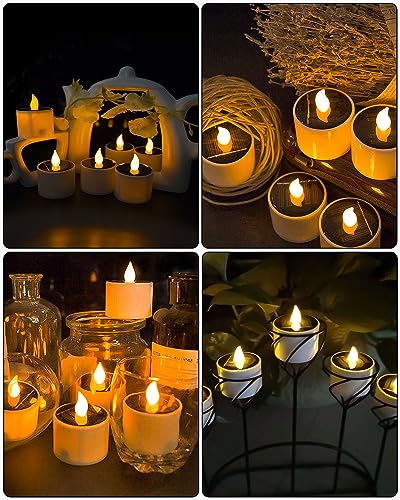 FAOKZE Candele a LED a energia solare,6 pezzi