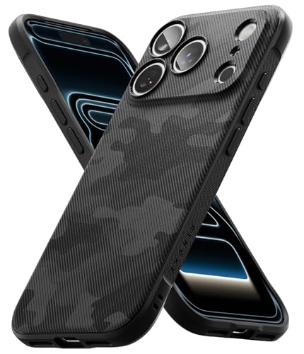 Image of Ringke Onyx Compatible with iPhone 17 Pro Max Case Back Cover Rugged Flexible Durable Anti-Slip TPU Protection Shockproof - Camo Black
