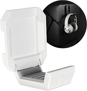 Enermax Magnetic Mounting Headset Holder/Hanger/Mount with Metal Protection Foam, Up to 2.2 lbs, Compatible with Headsets, Headphone of all Shapes and Sizes, White, EHB001W