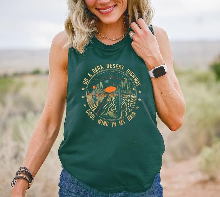 Adventure Tank Tops Women Desert Highway Shirts Nature Graphic Summer Sleeveless Outdoor Tshirt Vest - Image 4