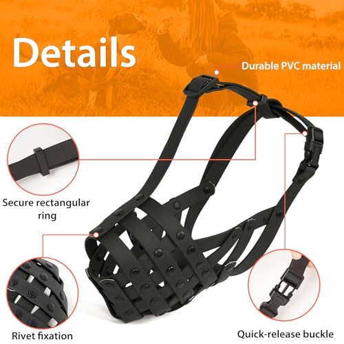 Mayerzon MZ-PVC Pitbull Muzzle, Basket Muzzle For Medium Large Sized Dogs To Prevent Biting Scavenging Chewing thumb #2