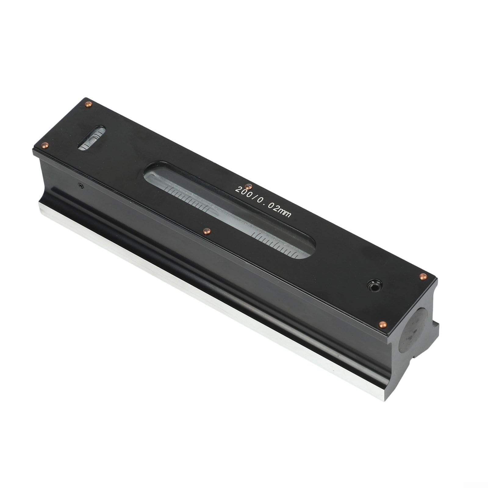 Nivel de maquinista 100 mm 0,02 mm Nivel industrial con base de ranura en V para depuración e inspección de máquinas herramienta en caja de madera (200 mm)