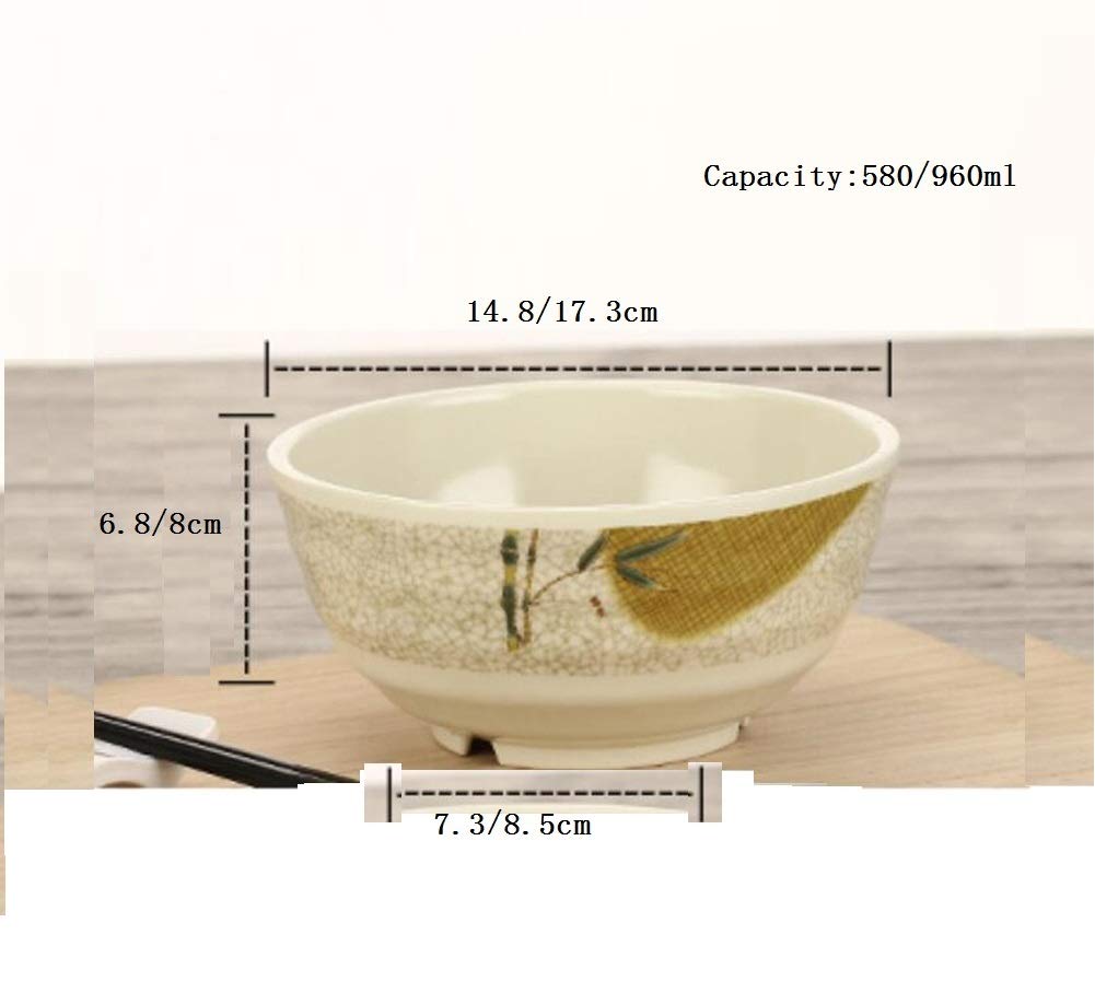 Générique Bol à Ramen en mélamine de Style Chinois, saladier en Plastique, Grand Bol de Service, Bol à Soupe léger et Durable, Plats de Service, Bols à Nouilles et céréales