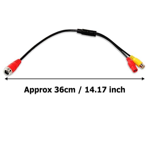 Miniatura 5 de EWAY Cable macho de aviación de 4 pines a RCA adaptador hembra, RCA a M12 de 4 pines para monitor de aviación/conector de cámara, cable de video