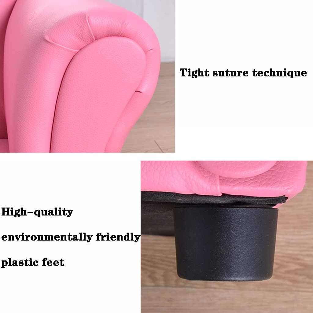 Couch Simple Eco-Friendly Leather Double Sofa Chair in The Living Room, Reading Corner Boys and Girls Study Backrest Armchairs, Safe and Stable (Color : Pink, Size : 45 * 48 * 92cm)