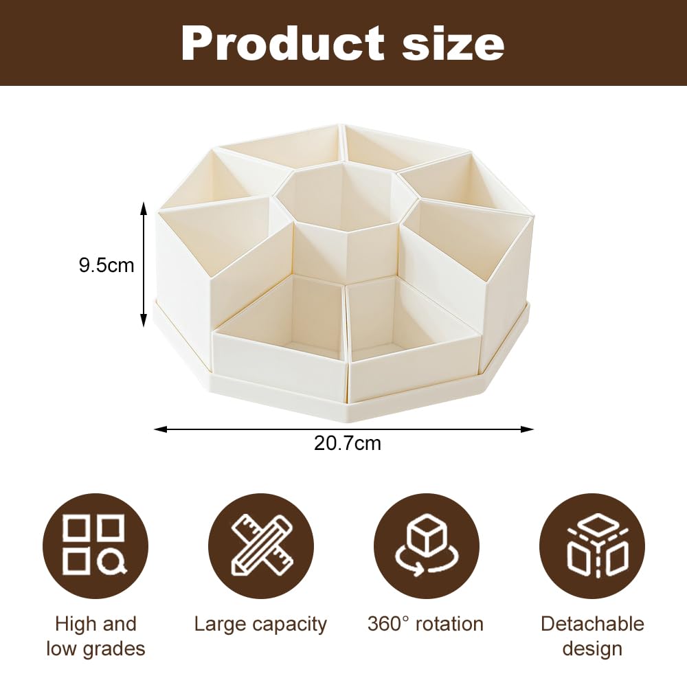 Portapenne Girevole 360° - Organizer Scrivania 9 Scomparti, Capacità 400 Penne - Foto 8