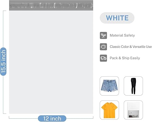 Miniatura 127 de Metronic Sobres de polietileno de 12 x 15.5 pulgadas, paquete de 100 bolsas de envío, bolsas de correo adhesivas fuertes, impermeables y a prueba