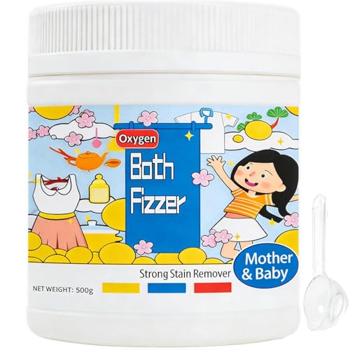 Bath Fizzer Laundry, Hyper Concentrated Stain Remover, 500g/17.6 Ounce, Natural Oxygen-based Booster, Free Formula Safe on Everyday Fabrics Removes Milk Sweat Oil Fruit Stains (1PCS)