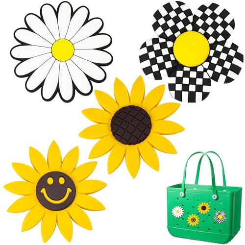 Rubber Beach Bag Accessories Charms for Flower?Bogg Bag decorations for differents ornament with 0.5'' dia Hole-5 Pack