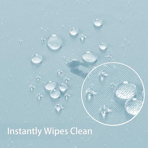 Image of Obstal Dusty Blue Rectangle Table Cloth, 54x78 Inch | Heavy Duty Water Resistance Polyester Tablecloth, Decorative Fabric Table Cover for Outdoor and Indoor Use