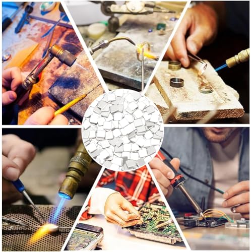 Image of Beebeecraft 1 Box 500Pcs Solder Chips Silver 2x2mm Easy Welding Soldering Precut Chips Tiny Square Low Temp for Jewelry Making Repair
