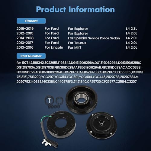 Image of ECCPP AC Clutch 2012-2015 for Ford Explorer 2.0L