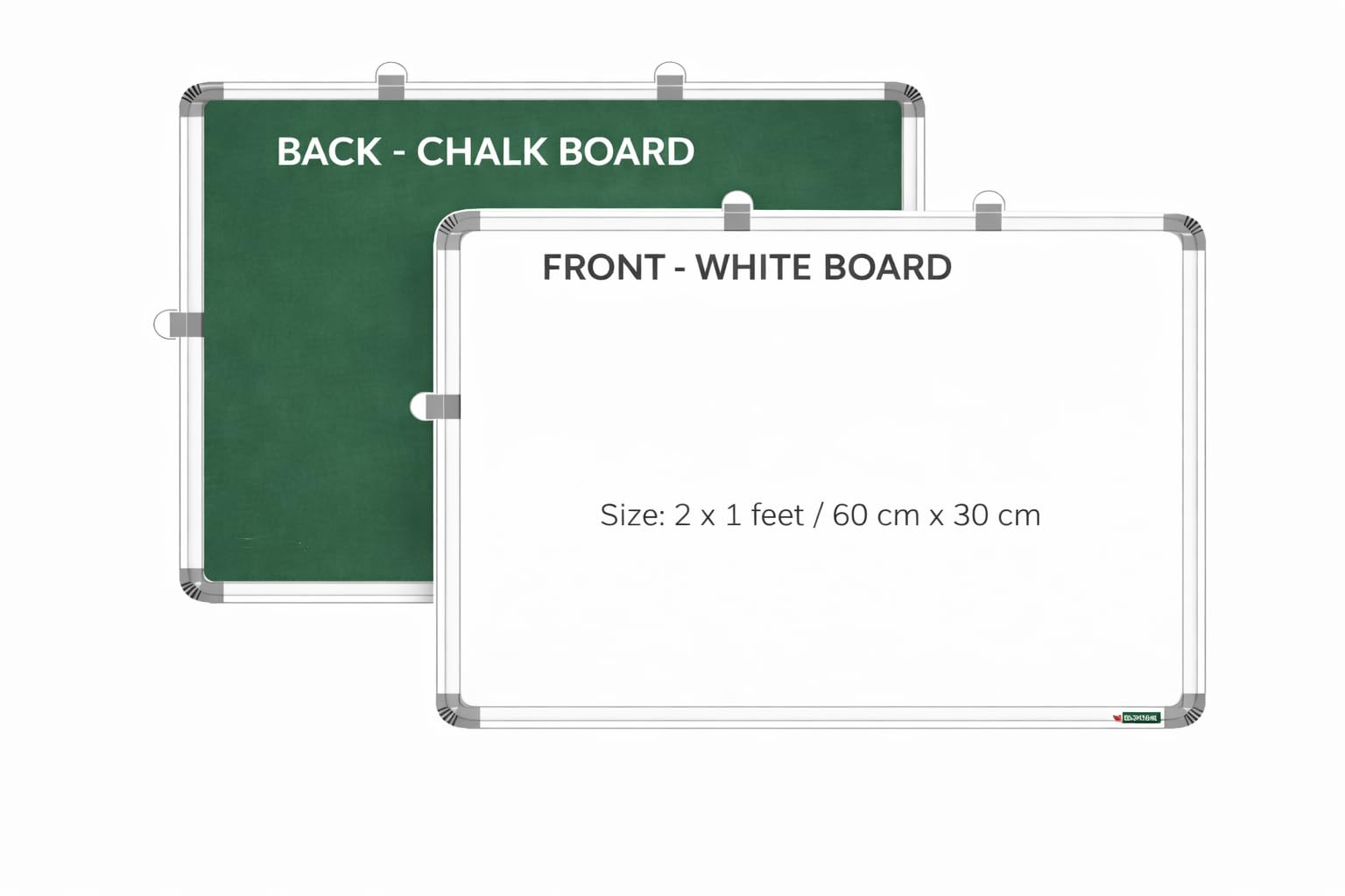YAJNAS Non Magnetic 2x1 Feet Double Sided White Board and Chalk Board Both Side Writing Boards, one Side White Marker and Reverse Side Chalk Board Surface - Pack of 1-image-49