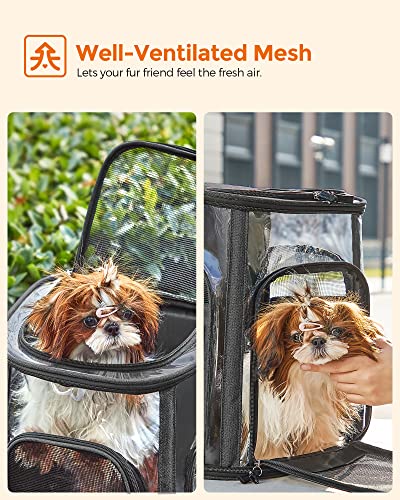 FEANDREA Dog Backpack, Pet Carrier Backpack for Small Dogs, Puppy, Cats, for Traveling, Hiking, Outdoors, Gray… - Image 3