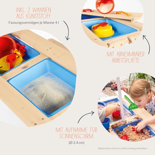 Children's picnic bench 'Matsch-Nicki für 4', natural - Afbeelding 5