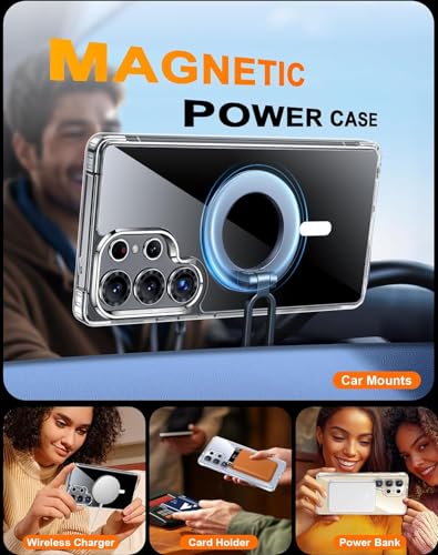Image of Xmon Designed for Samsung Galaxy S25 Ultra Case Clear - Shockproof, Scratch-Resistant, Slim Protective Cover with Drop Protection for 6.9 Inch Phone - Transparent (S25 Ultra Magsafe)
