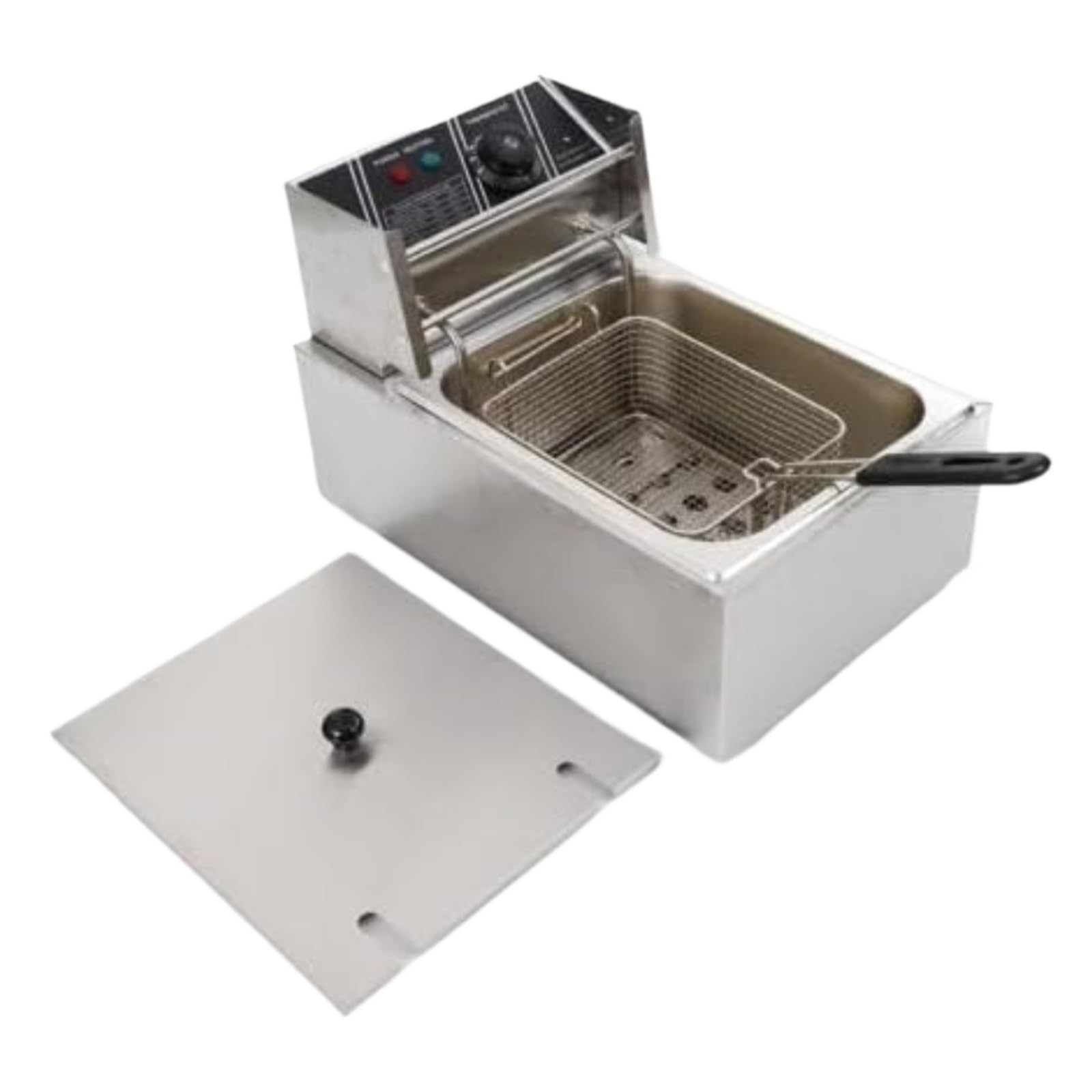 Freidora Eléctrica 2500W 6L Aceite Profesional Acero Inoxidable Calentamiento RáPido