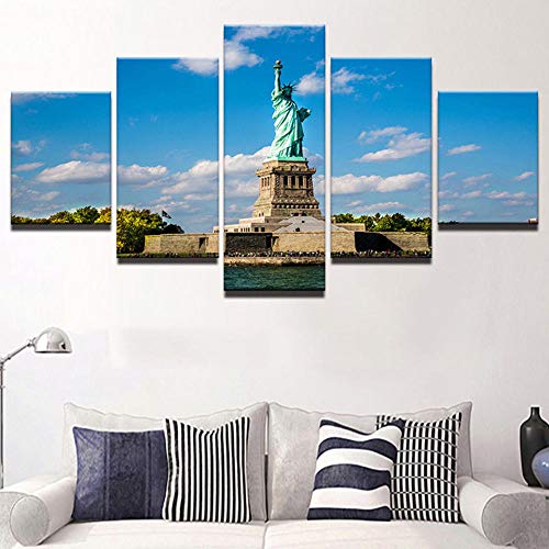 Impression sur toile 5 pièces Liberty Building tableau mural salon - 4