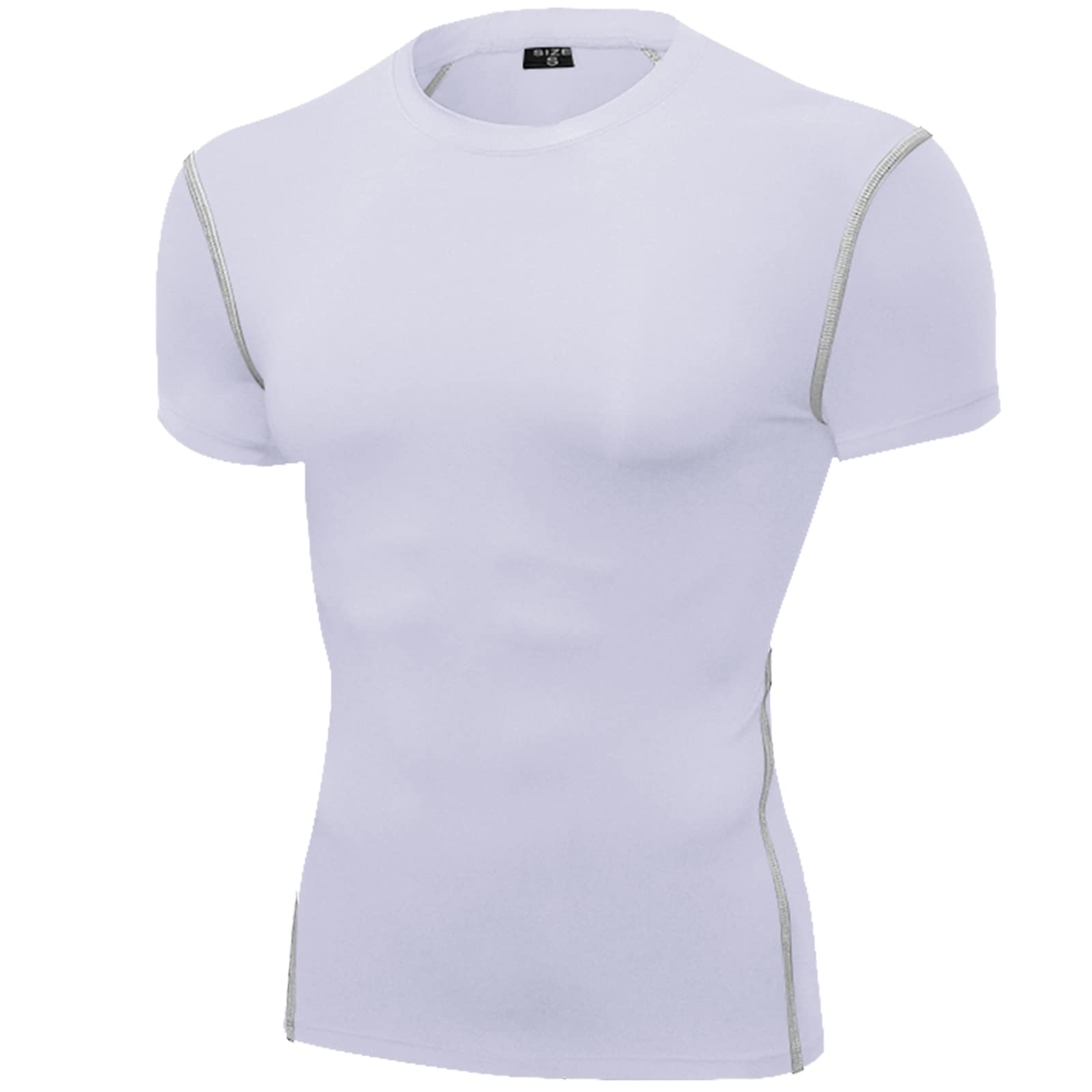 SPVISE 1 or 2 Pack Men's Compression Shirts Short Sleeve Athletic Workout T-Shirt Running Tops Cool Dry Active Gym Undershirt