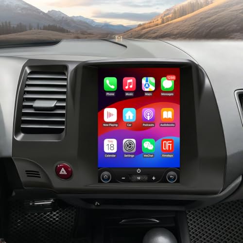 64GB Android14 Car Radio Upgrade for Honda Civic 2006-2011 10.4 Inch IPS Touch Screen Supports Wireless Carplay/Android Auto Steering Wheel Control WiFi FM 2GB ROM Car Tablet