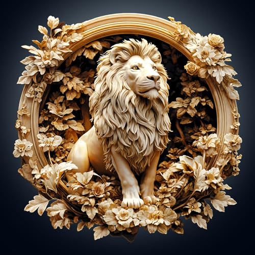 KAAYEE Wooden Puzzles Adults, Forest Lion Jigsaw Puzzle 17.3*17.3in 455pcs