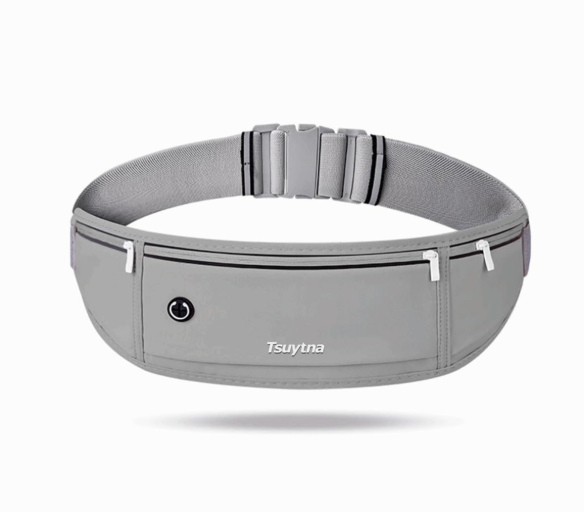 TSUYTNA Running Belt for Women & Men - Slim Phone running belt with Water-Resistant Phone Holder, 3 pockets Adjustable Waist Strap, Reflective Safety