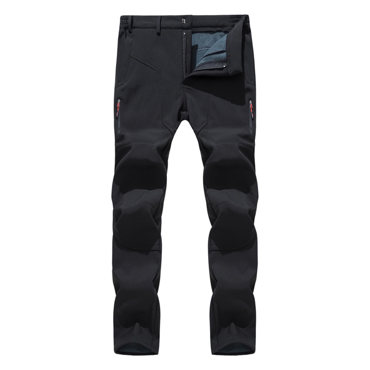 Uomo Outdoor Foderati in Pile Pantaloni Invernali Resistenti all'Acqua per la Pesca Passeggiate Escursioni Softshell Pantaloni da Sci