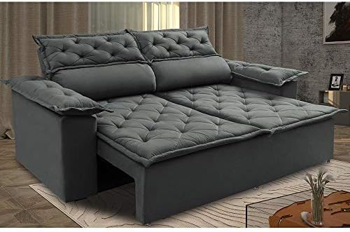 Sofá Retrátil e Reclinável Cama Inbox Compact 1,50m Tecido Suede ...