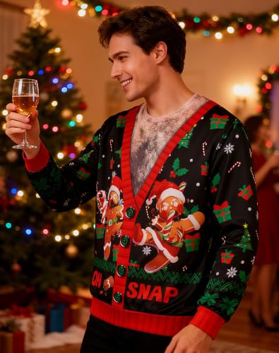 Oh Snap Gingerbread Hairy Cardigan Print, alternative view 2