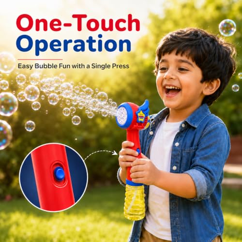 Image of Lifelong Wand Bubble Gun for Kids | Super Cars Theme Automatic Bubble Machine with 1 Solution | AA Battery Powered Gatling Bubble Gun | Durable Build for Outdoor Indoor | Fun Gift for Boys Girls