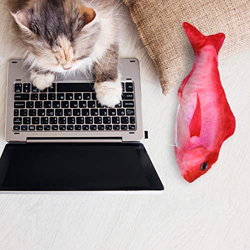 TOYANDONA Brinquedo elétrico para gatos e peixes, brinquedo de mastigar interativo para gatos, gatos