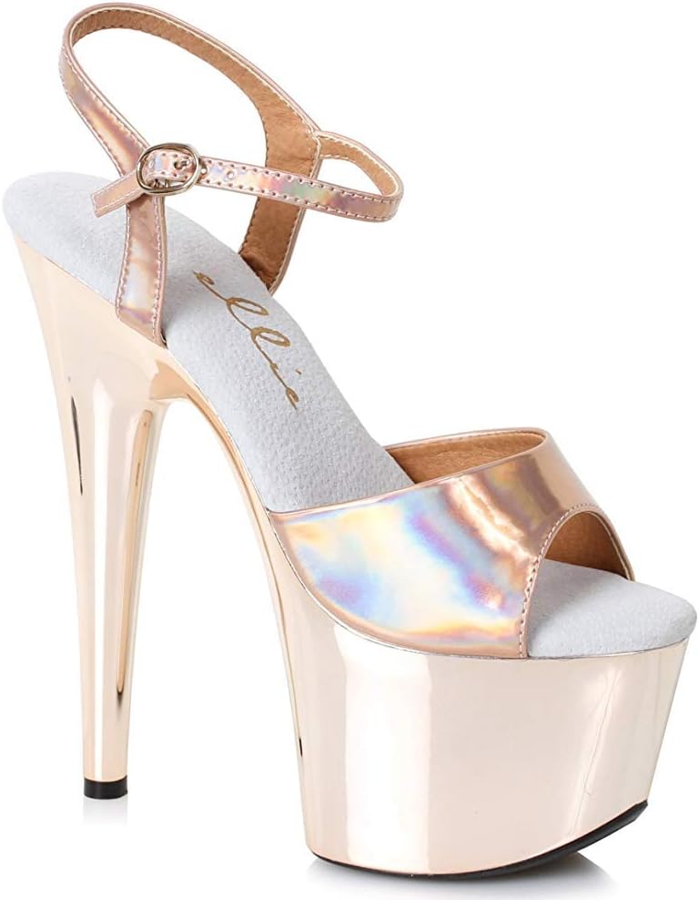 Ellie Shoes Women's 709-Bria 7 Inch Rose Gold Platform Sandals Gold 10