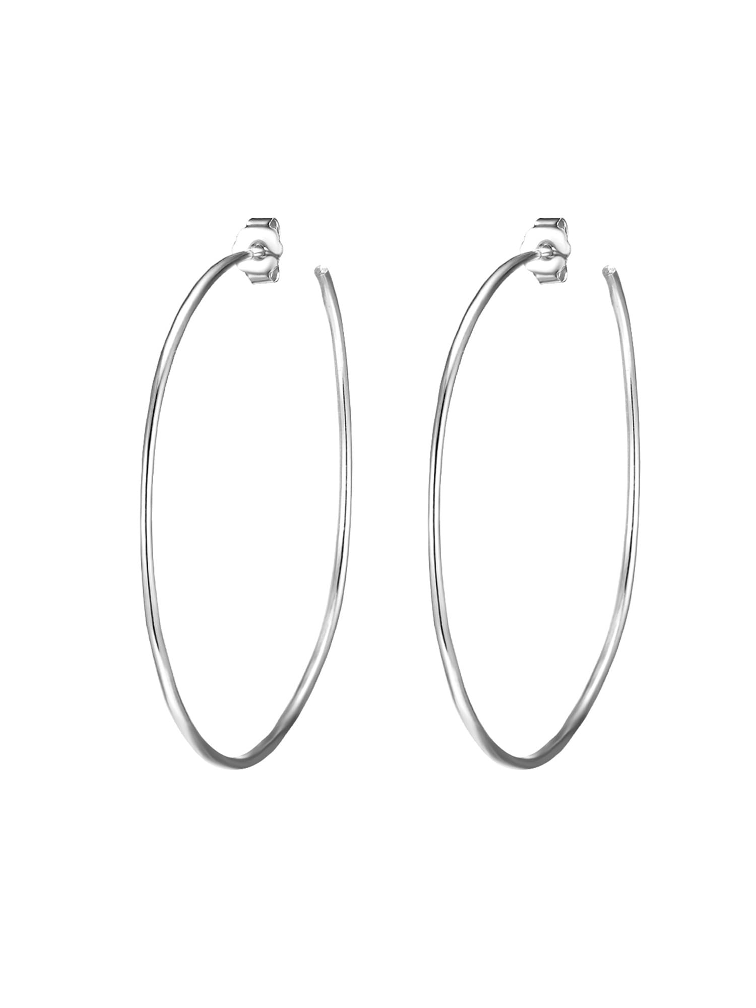 Glanzstücke München Orecchini A Cerchio Donna In Argento 925 Rosa - Design Geometrico, Chiusura A Cerniera - 2
