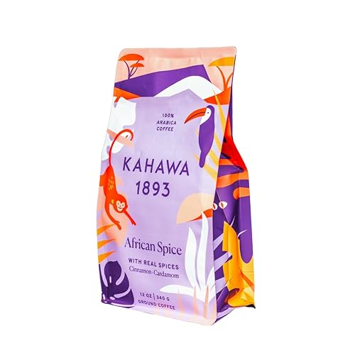 KAHAWA 1893 - Especias Chai africanas - Como se ve en Shark Tank - Café de tostado medio con especias frescas de canela, caramelo y clavo -