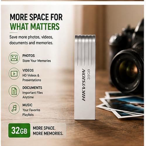 Image of HIKVISION M225 32GB USB 2.0 Metal Pen Drive | Compact & Durable Flash Drive for Laptop and PC