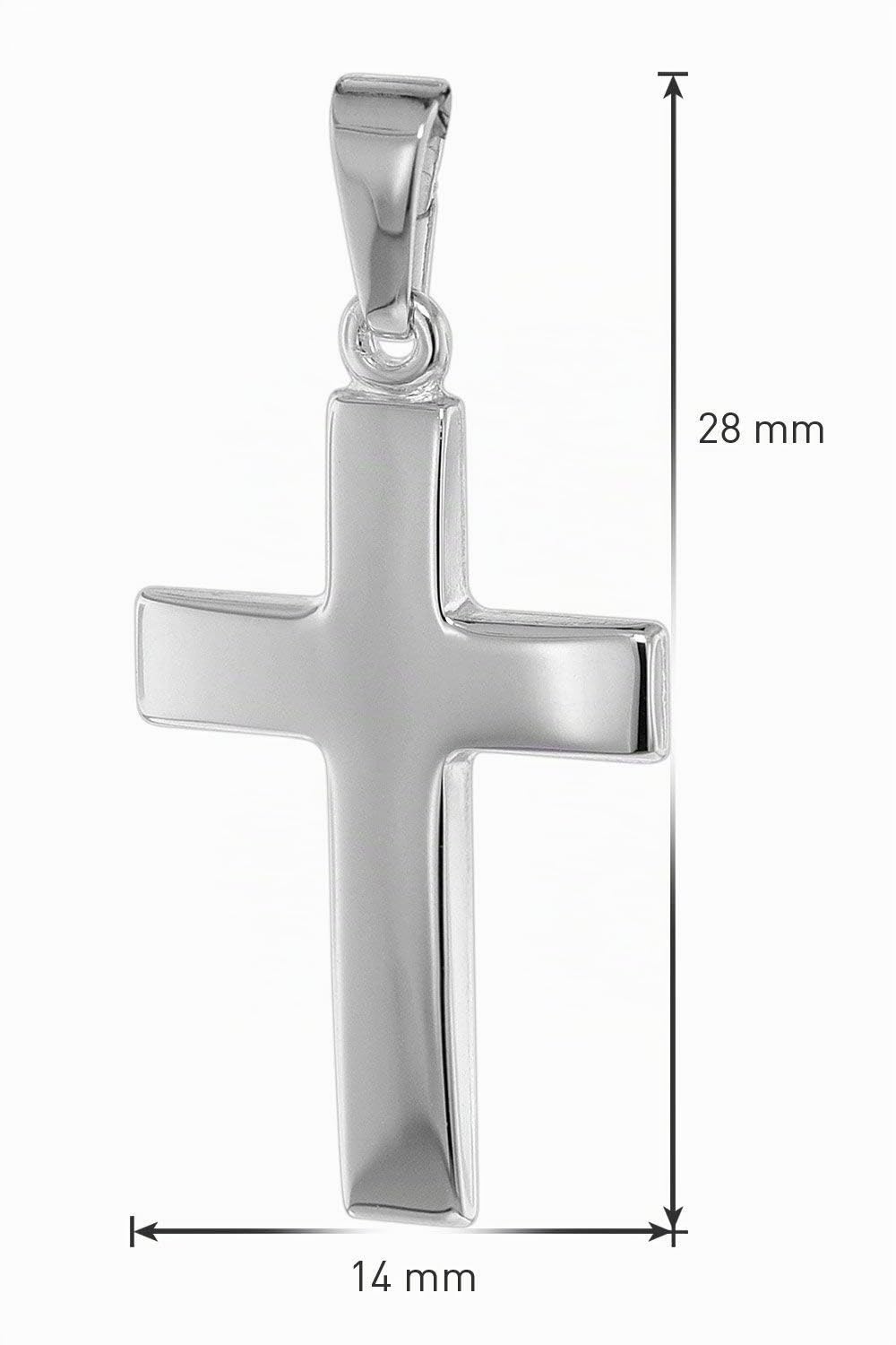 trendor Kreuz 21 mm Weißgold 333 (8 Kt) mit Silber-Halskette 39910 | zeitlose Halskette für Damen und Herren, Schmuckstück aus Echtgold und Sterlingsilber,