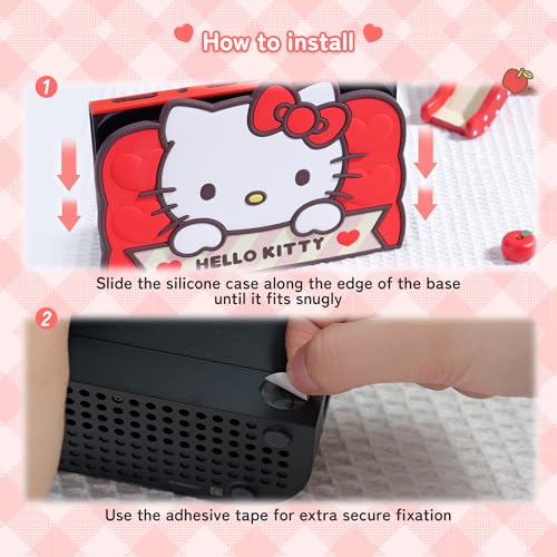 Image of Kuitmor Protective Cover Compatible with Switch 2025 Charging Dock, 3D Soft Silicone Switch 2 Dock Sleeve, DIY Replacement Housing Shell for Dock, Decorative Base Shell (Hello Kitty)