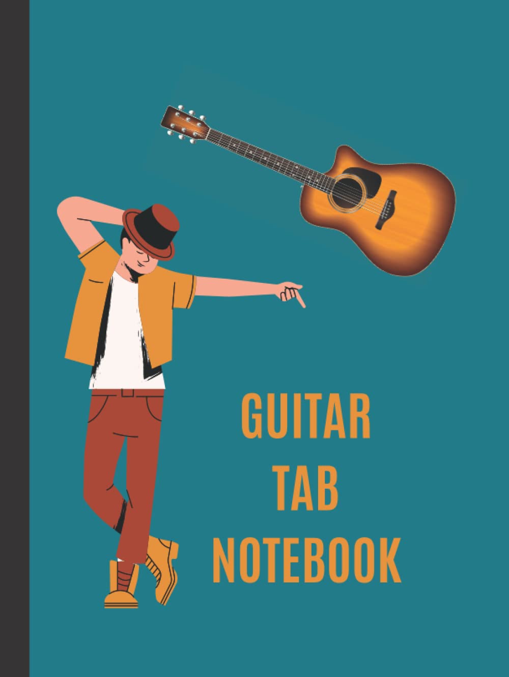 Guitar Tab Notebook: 8.25" x 11" 110 Pages Blank Guitar Tablature Book for Music Composition and Songwriting (HARDCOVER)